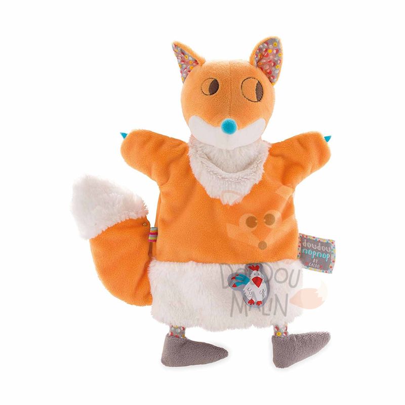  nopnop handpuppet  fox orange white hen 